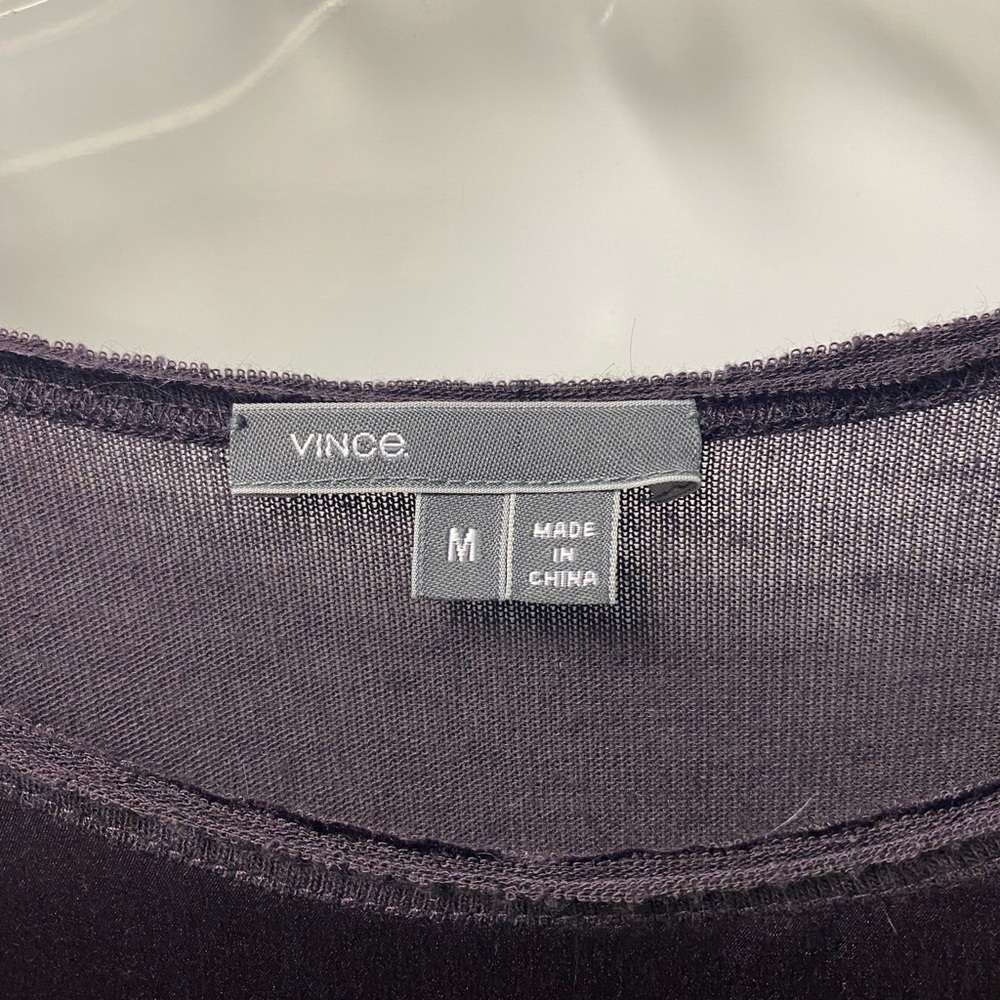 Vince Long-Sleeve Crewneck Top in Plum - Picture 4 of 5